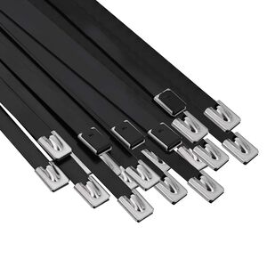 vidaXL Kaabli sidumine 50 tk 7,9 x 600 mm Must
