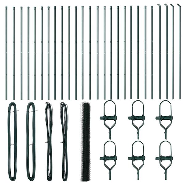 vidaXL Aiapost Roheline 50 x 1,6 m (36 mm v&otilde;rk) Terased ja PVC