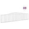 vidaXL kaarekujulised gabioonkorvid 9 tk, 400x30x80/100 cm, raud