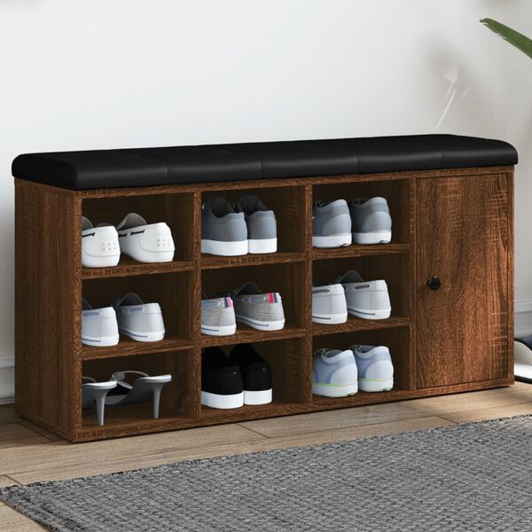 vidaXL jalatsipink, pruun tamm, 102 x 32 x 50 cm, tehispuit