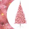vidaXL Tehis pre-lit j&otilde;ulupuu koos 300 LED-iga Roosa 180 cm PVC
