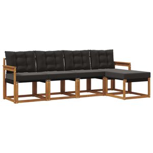 vidaXL V&auml;li diivanikomplekt padjaga 5 pcs Looduslik ja must