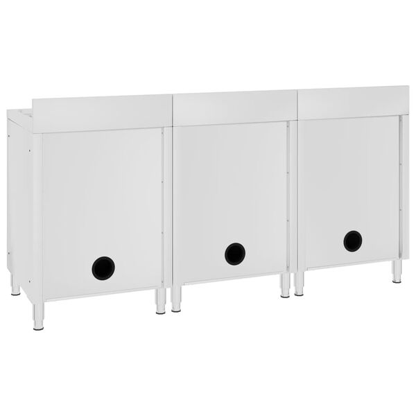 vidaXL kommertsköögi valamukapid 3 tk, roostevaba teras