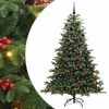 vidaXL Tehisj&otilde;ulupuu Roheline 210 cm PVC, metall ja plastik