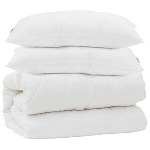vidaXL Teki komplekt padjaga 3 pcs Valge Mikrofiber ja allahindlused