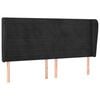 vidaXL voodipeats servadega, must, 183x23x118/128 cm, samet