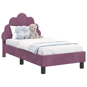 vidaXL Kuni 3-aastase voodi raam koos peatoega Lilla 70 x 140 cm Samet