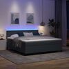 vidaXL LED Box Spring Voodi peaga Tumehall ja Valge 180 x 200 cm