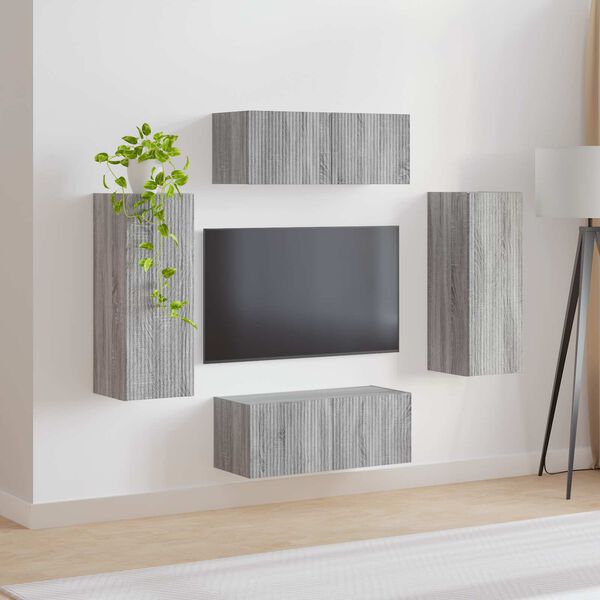 vidaXL TV seinakapikomplekt 4 pcs Hall Sonoma Tehispuit