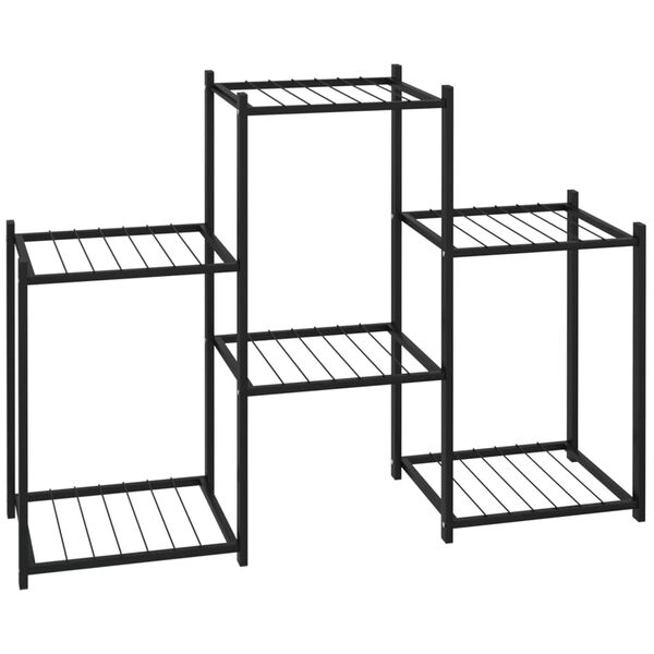 vidaXL lillealus, 83 x 25 x 60 cm, must, raud