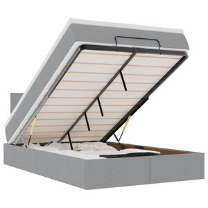 vidaXL ottomani voodi madratsiga, helehall, 120x190 cm, kangas