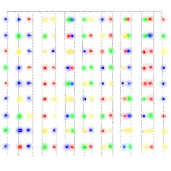 vidaXL LED-tuledest kardin, 3x3 m, 300 LEDi, v&auml;rviline, 8 funktsiooni