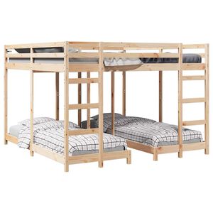 vidaXL Kolmekordne Narivoodi Raam Neutraalne 80 / 200 x 200 cm