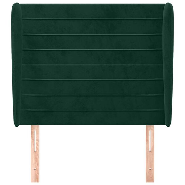 vidaXL voodipeats servadega, tumeroheline, 93x23x118/128 cm, samet