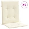 vidaXL madala seljatoega toolipadjad 6 tk kreemjas 100x50x3 cm kangas