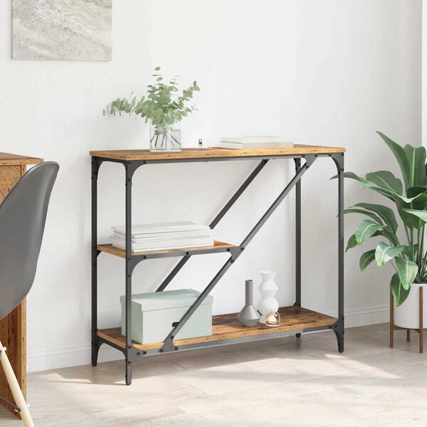 vidaXL Konsoollaud Vana puit 88,5 x 30 x 75 cm Tehispuit