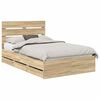 vidaXL Voodi raam sahtliga peaga Sonoma tamm 120 x 200 cm Inseneripuit