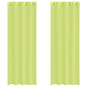 vidaXL Voile kardinad r&otilde;ngastega 2 tk Apple Green 140x300 cm
