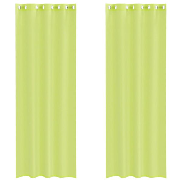 vidaXL Voile kardinad r&otilde;ngastega 2 tk Apple Green 140x300 cm