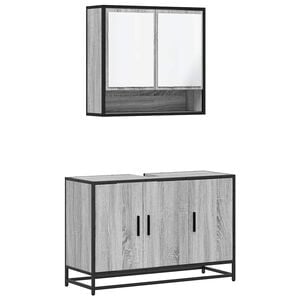 vidaXL 2-osaline vannitoam&ouml;&ouml;bli komplekt, hall Sonoma tamm, tehispuit