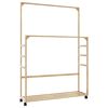 vidaXL riidenagi riiulite ja ratastega 90x35x155 cm bambusest