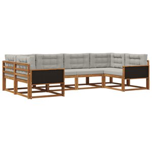 vidaXL V&auml;li diivanikomplekt padjaga 6 pcs Naturaalne ja helehall