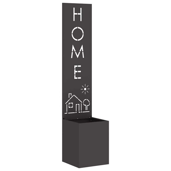 vidaXL Aia privaatsuse kate Must 32 x 140 cm Külmpruun teras