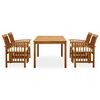 3058086 vidaXL 5 Piece Garden Dining Set with Cushions Solid Acacia Wood (45962+2x312128)