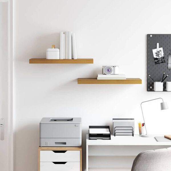 vidaXL Seinariiul ladustamisega 2 pcs Beež 60 x 23,5 x 4 cm Tehispuit