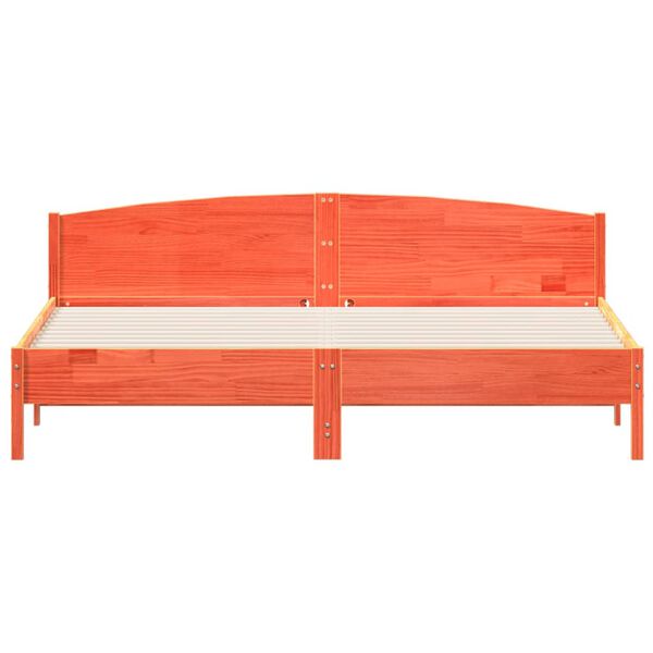 vidaXL voodiraam ilma madratsita, vahapruun, 200 x 200 cm, m&auml;nnipuit