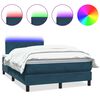 vidaXL kontinentaalvoodi madrats ja LED, tumesinine, 120x210 cm, samet