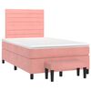 vidaXL kontinentaalvoodi madratsi, roosa, 120 x 190 cm, samet
