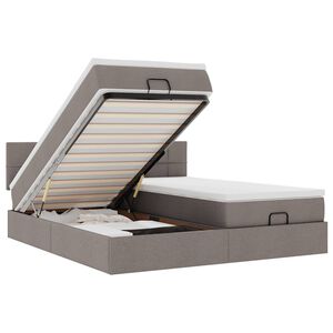 vidaXL Ottomani voodiraam madratsitega pruunikashall 180x200cm kangas