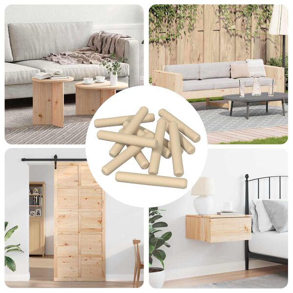 vidaXL Puitpulk 12 pcs Pruun &Oslash;8 x 50 mm T&auml;ispuit