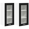 vidaXL Seinakapp uksega 2 pcs Must tamm 40 x 31 x 80 cm Tehispuit