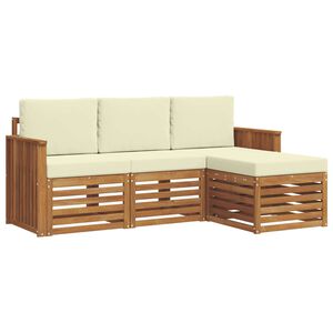 vidaXL V&auml;li diivanikomplekt padjaga 4 pcs Looduslik ja kreem