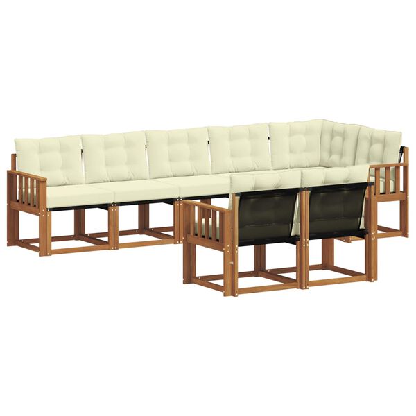 vidaXL V&auml;li diivanikomplekt padjaga 8 pcs Looduslik ja kreem