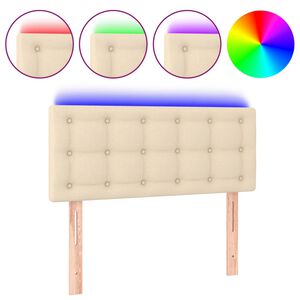 vidaXL LED-voodipeats, kreemjas, 80x5x78/88 cm, kangas