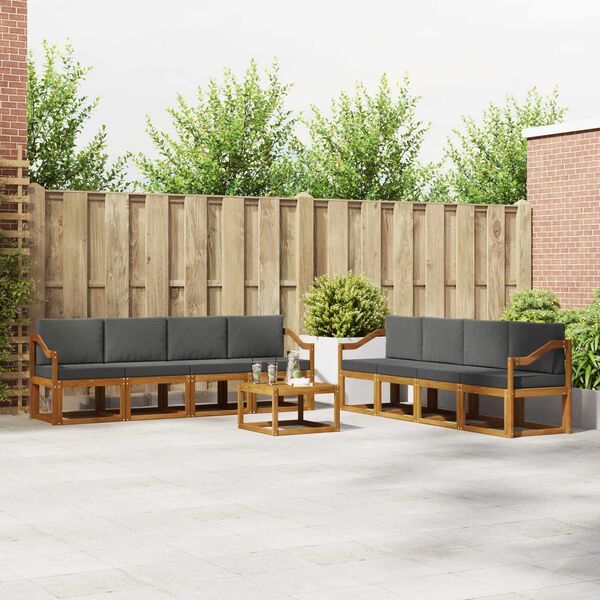 vidaXL V&auml;li diivanikomplekt padjaga 9 pcs Looduslik ja antriit