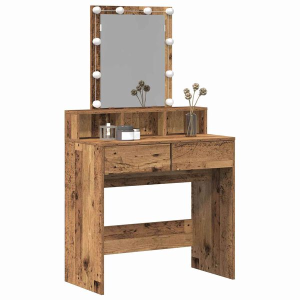 vidaXL Dressing Table sahtliga Vana puit 80 x 41 x 144.5 cm Tehispuit