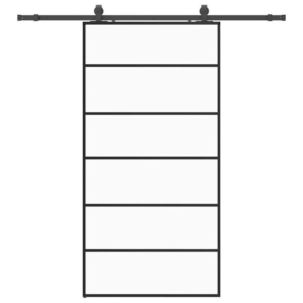 vidaXL liuguks tarvikutega, must, 102 x 205 cm, ESG-klaas