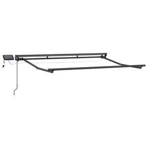 vidaXL Manuaalne varikatus LED-idega Antratsiit 2,5 x 2 m Alumiinium