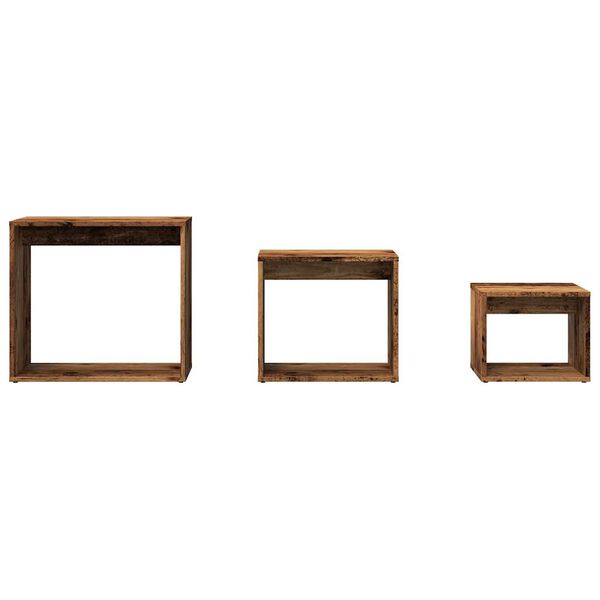 vidaXL üksteise alla mahtuvad lauad 3 tk, vana tamm, tehispuit