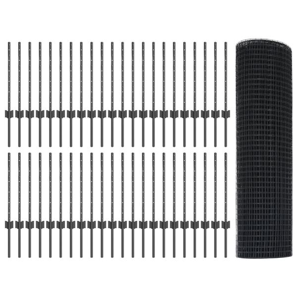 vidaXL Aed koos postiga Hall 0,5 x 100 m Terased ja PVC