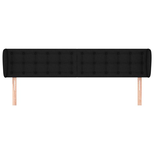 vidaXL voodipeats servadega, must, 163x23x78/88 cm, kangas