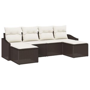 vidaXL Aia s&ouml;&ouml;gilaudade komplekt padjaga 6 pcs Pruun ja kreem