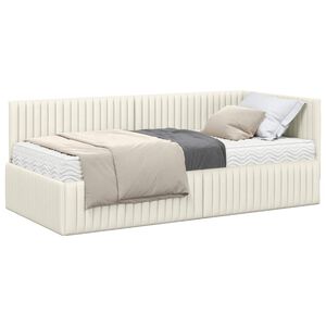 vidaXL Nurgavoodi raam koos madratsiga 2 pcs cream Samet
