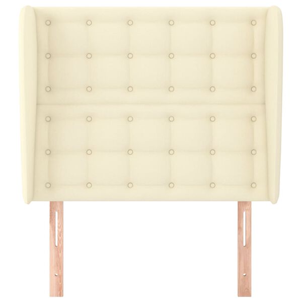 vidaXL voodipeats servadega, kreemjas, 103x23x118/128 cm, kunstnahk