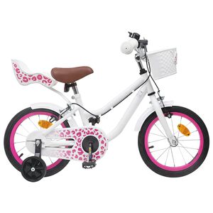 vidaXL Laste Bike Treeningratastega 12 Tolli 2-4 aastat vana Valge