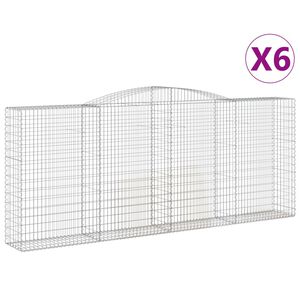 vidaXL kaarekujulised gabioonkorvid 6 tk, 400x50x160/180 cm, raud